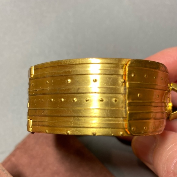 Vintage 1930s metal bow clasp bracelet bangle - Picture 2 of 7